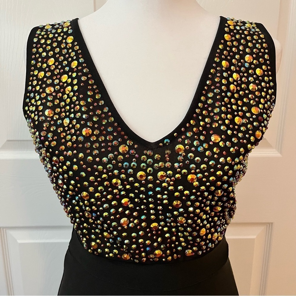Wow Couture Gold Label Rhinestone Bandage Dress Size S - Picture 4 of 6